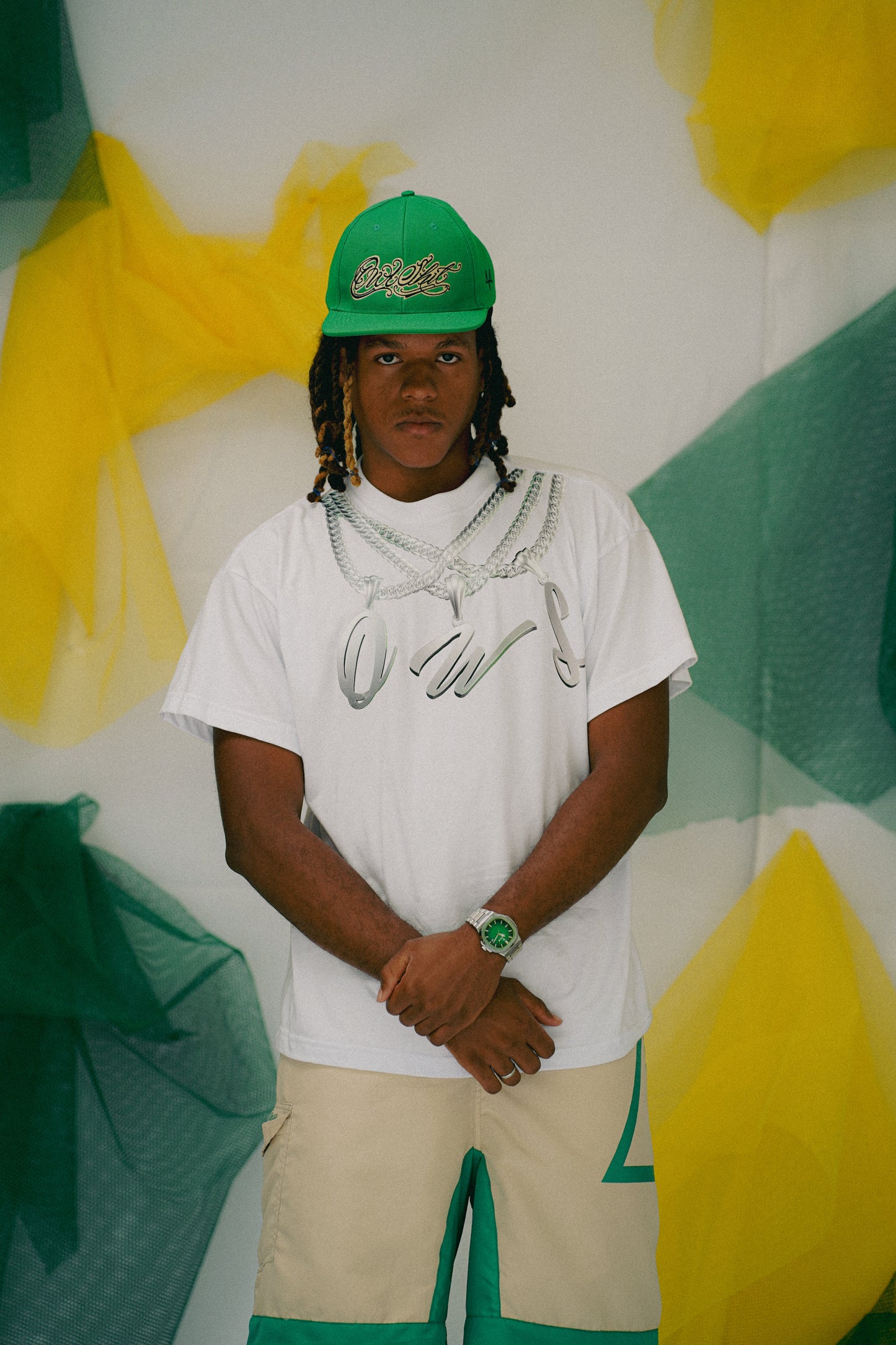 SURFSHORT OWLSHIT tactel beje e verde