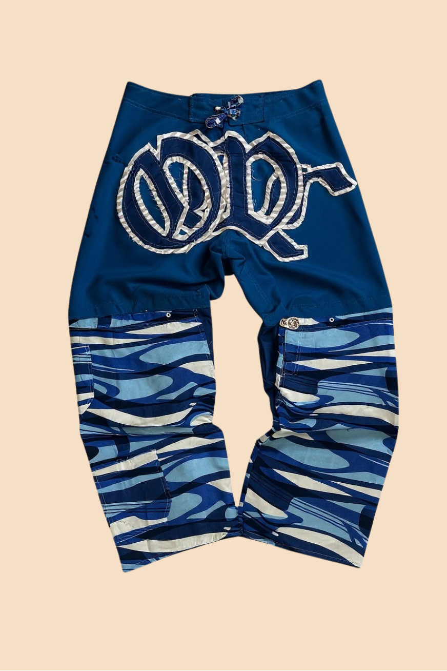 Calça baggie customizada OWLSHIT tactel LEONARDO