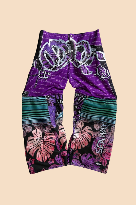 Calça baggie customizada OWLSHIT tactel DONATELLO