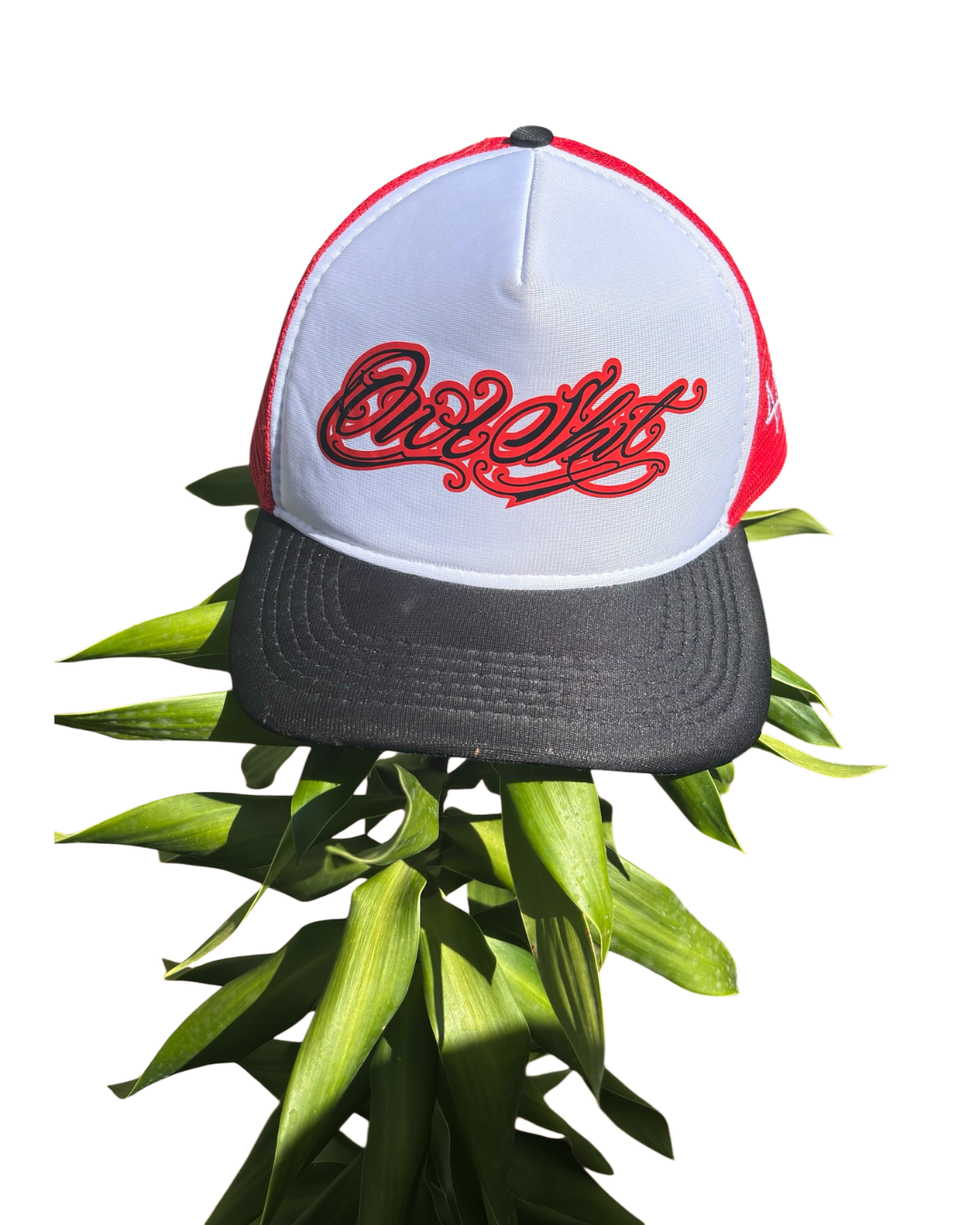 Boné Trucker OWLSHIT vermelho e preto