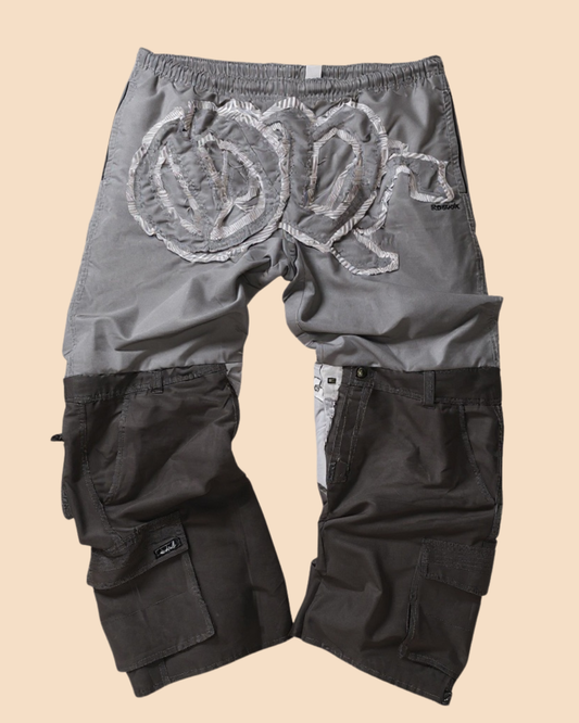 Calça baggie customizada OWLSHIT tactel CH