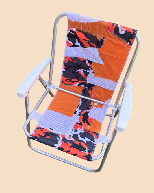 Cadeira de praia OWLSHIT laranja camuflada