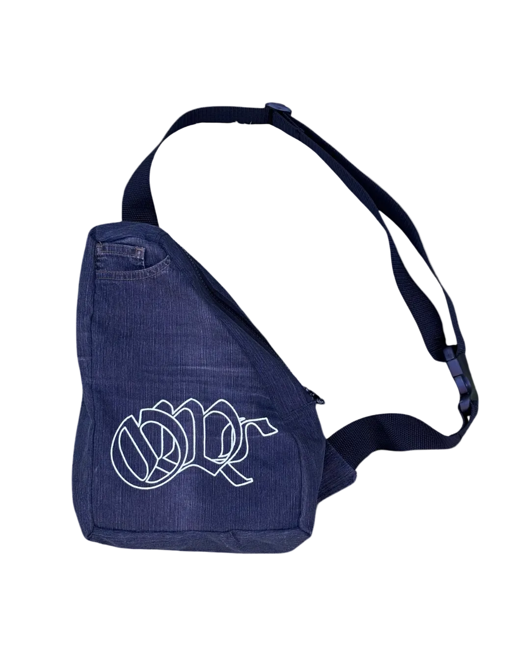 Side bag OWLSHIT preta Jeans Upcycling