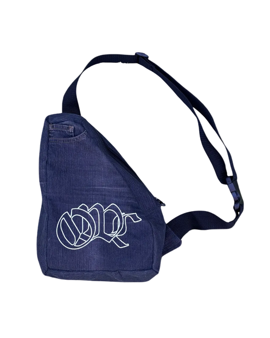 Side bag OWLSHIT preta Jeans Upcycling