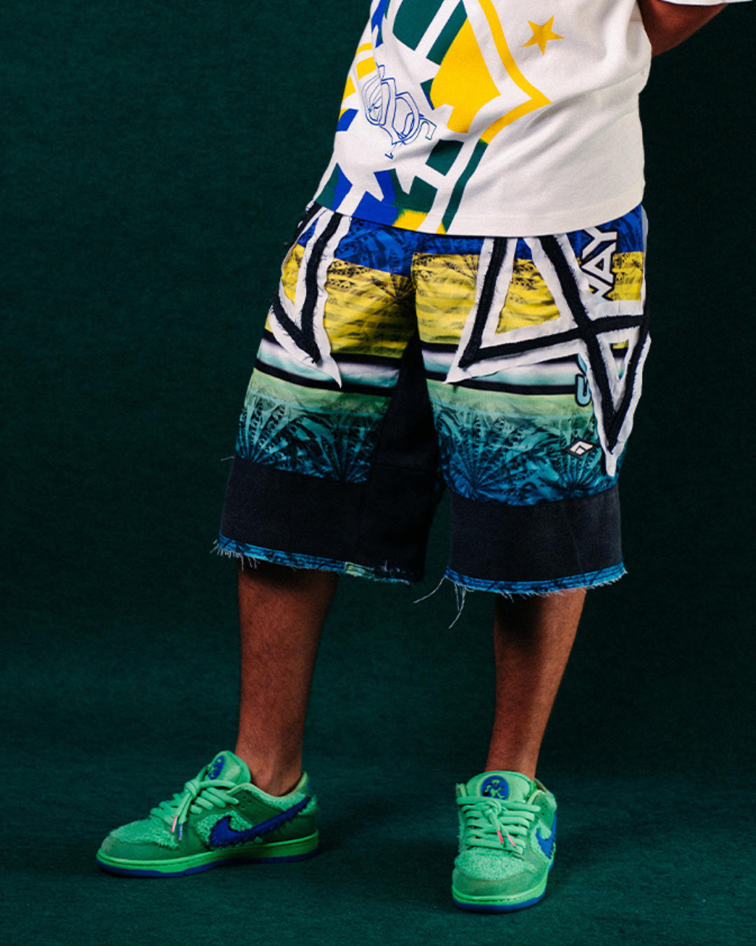 Jort Jeans e Tactel Copa Owlshit - Azul, Verde e Amarelo e Jeans Preto