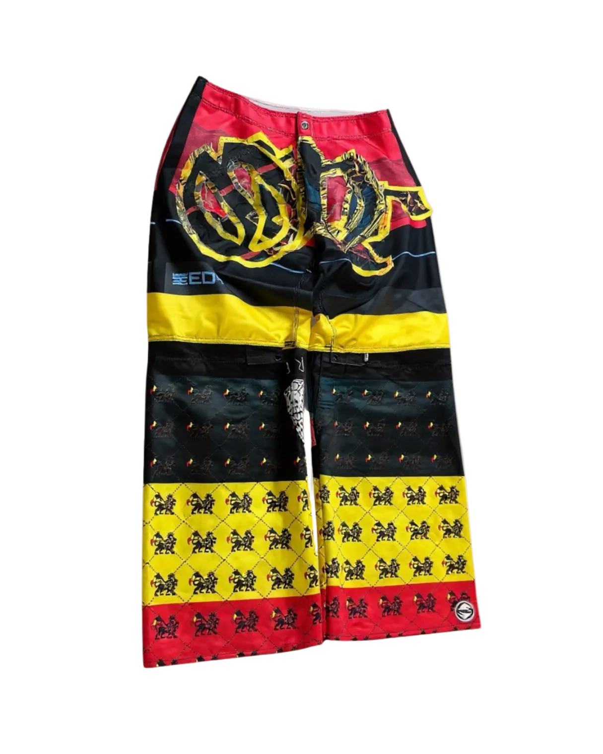 Calça baggie customizada OWLSHIT tactel  REGGAE
