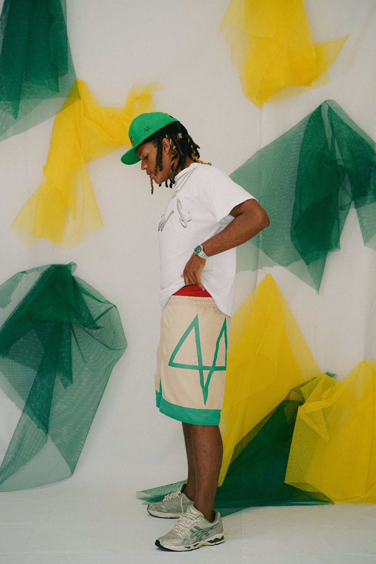 SURFSHORT OWLSHIT tactel beje e verde