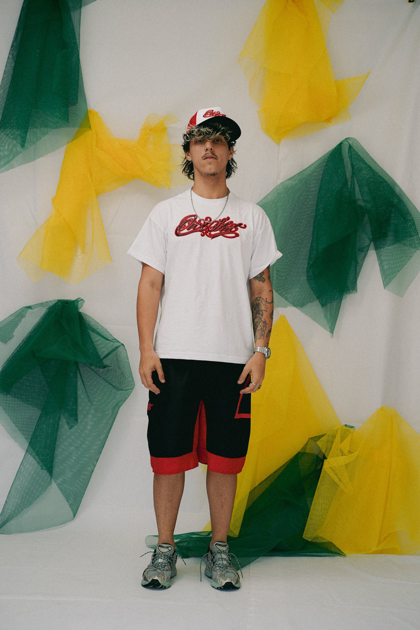 SURFSHORT OWLSHIT tactel preto e vermelho