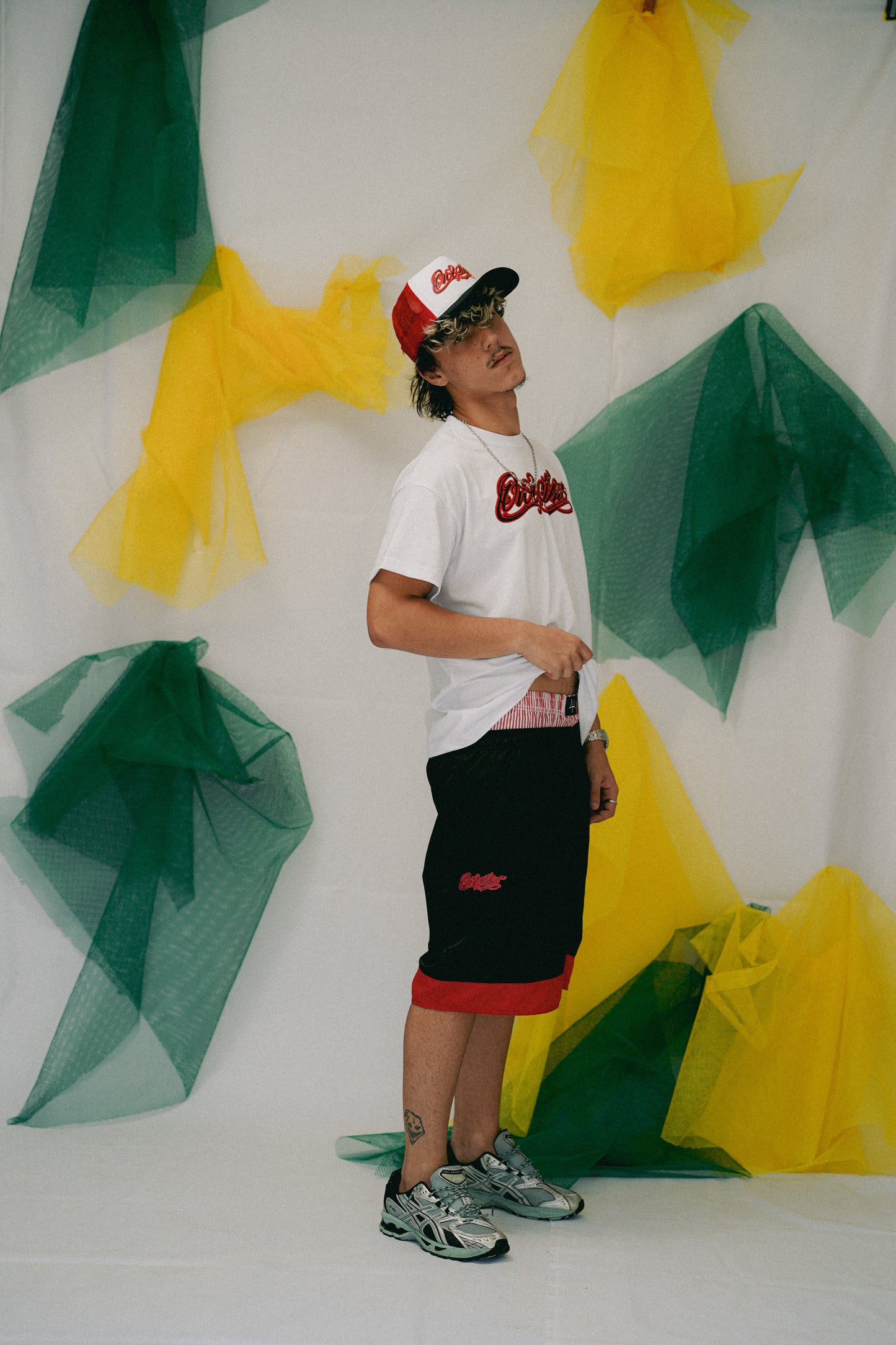 SURFSHORT OWLSHIT tactel preto e vermelho