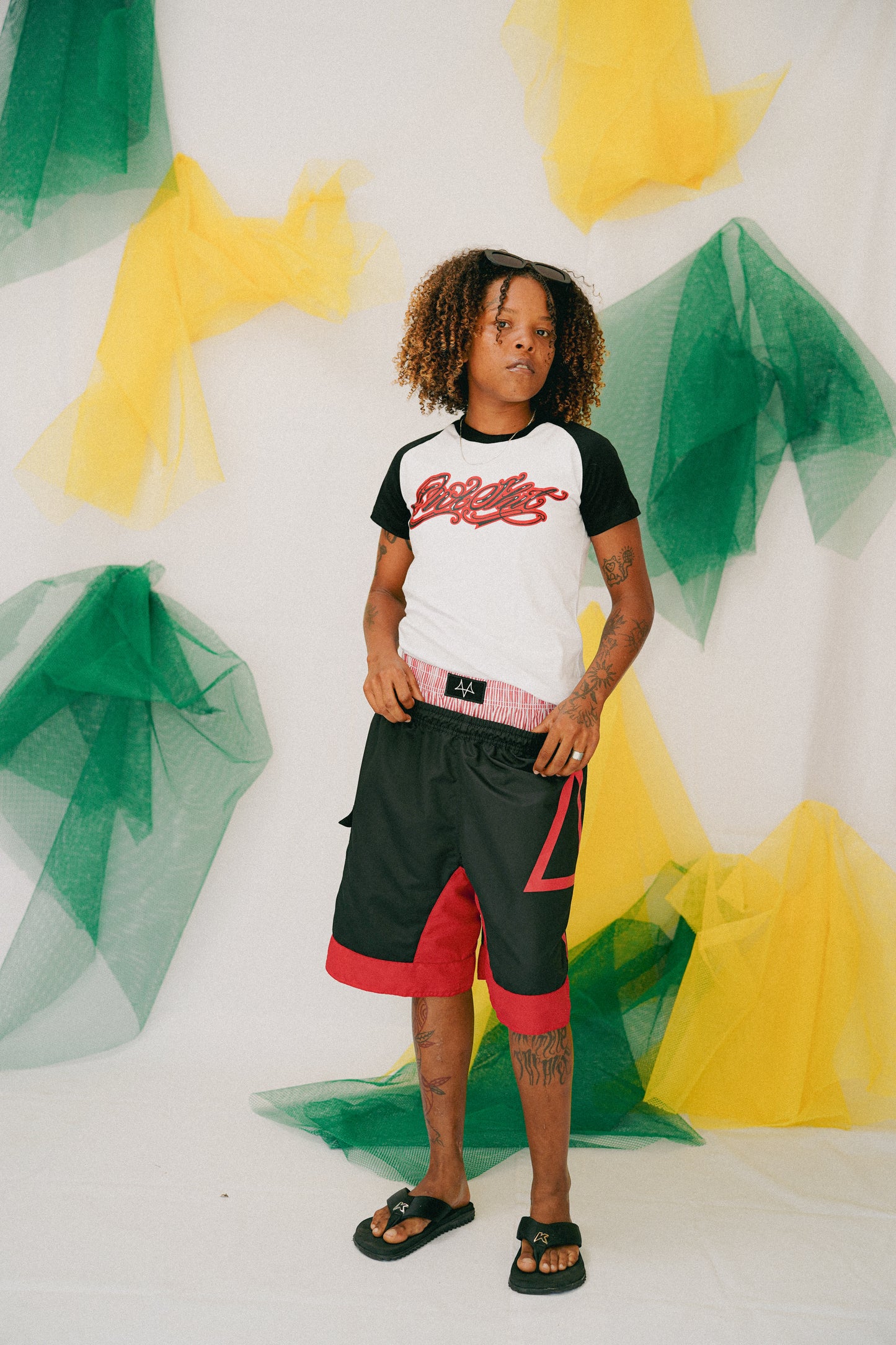 Samba canção listrado vermelha