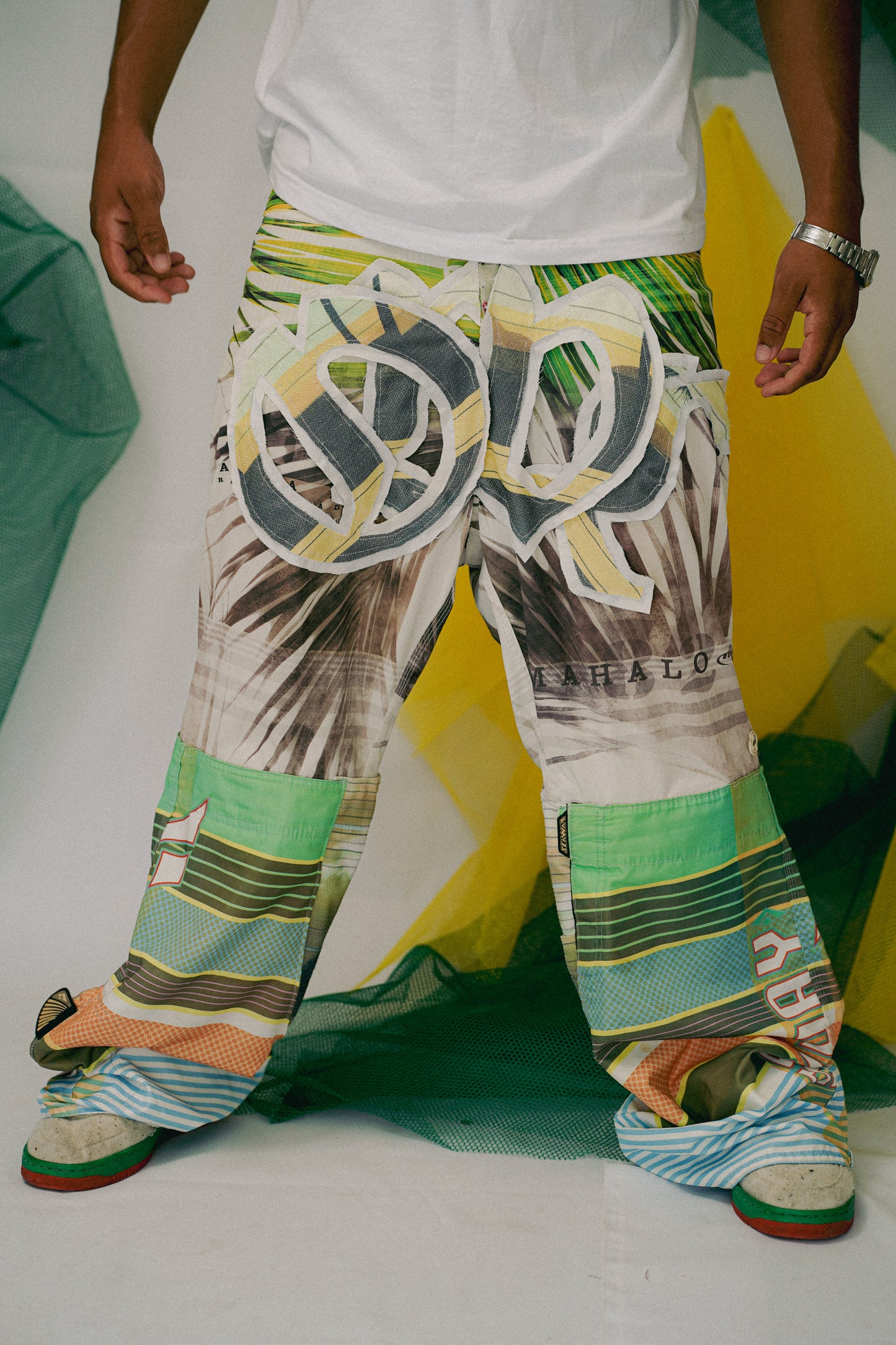Calça customizada  OWLSHIT tactel TROPICAL CORE