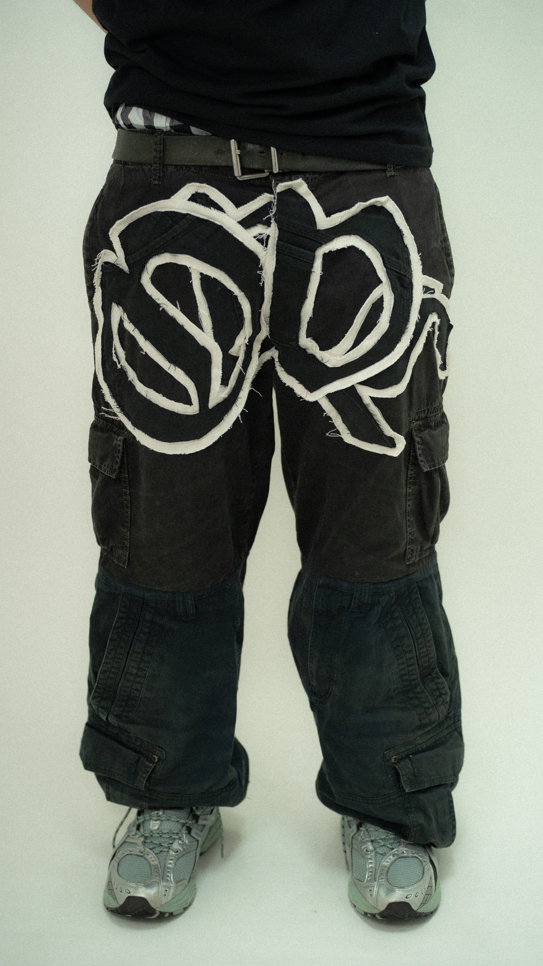 Calça custom cargo dupla preta