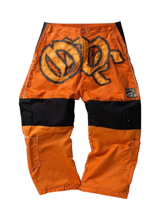 Calça baggie customizada OWLSHIT tactel MICHELANGELO