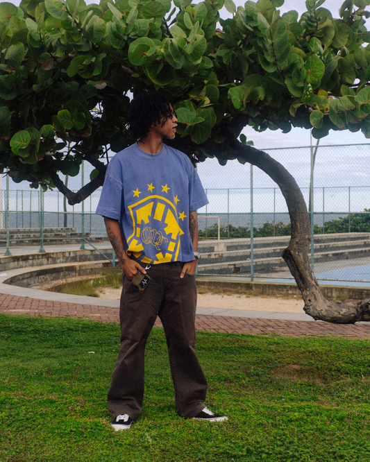 Camisa Escudo Owl Azul Marinho Logo Amarela